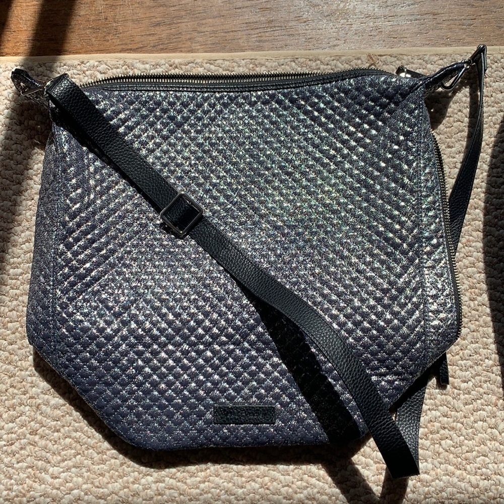 Vera Bradley silver quilted crossbody purse
